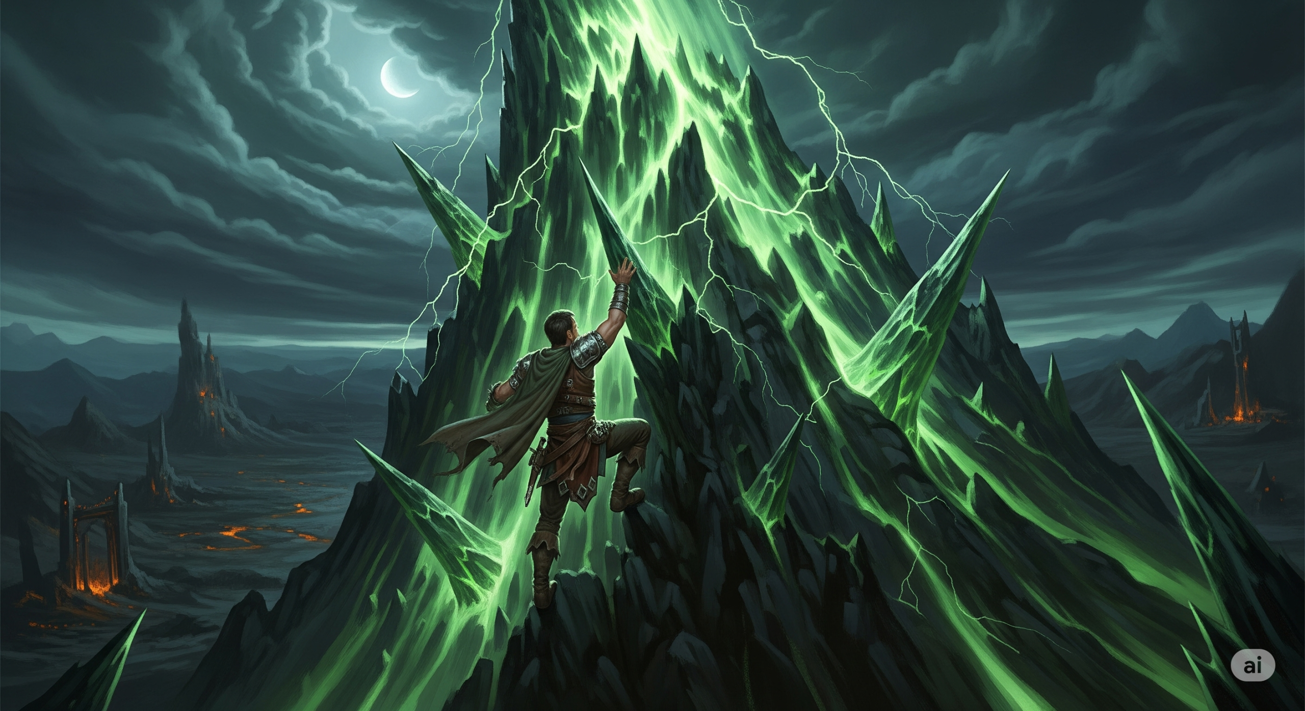 Herói escalando uma montanha de Paragon em Diablo 4.